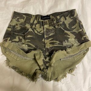 VICI Camo Denim Shorts
